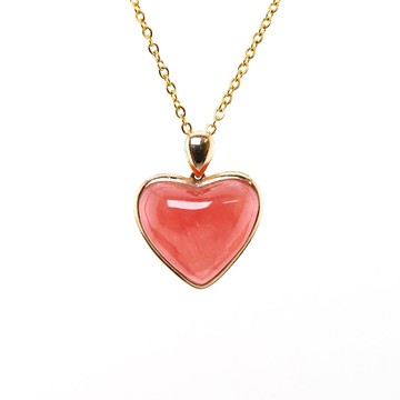 寶麗金珠寶-天然菱錳礦(紅紋石)K金墜子