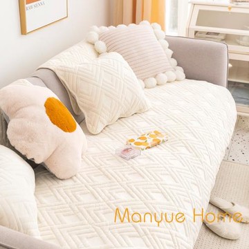 蔓越家 北歐ins風毛絨沙發墊沙發巾簡約現代坐墊四季秋冬沙發套罩