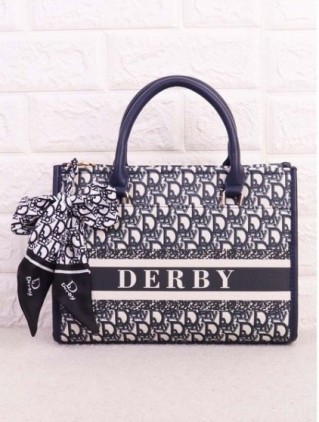 ~雪黛屋~Derby 手提包防水緹花布簡易中容量附長背帶DW6417