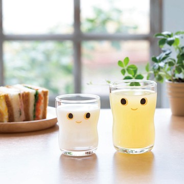 日本ADERIA NICO 大眼娃娃微笑玻璃杯 共2款 玻璃杯 果汁杯 水杯 Drinkeat 金益合玻璃器皿
