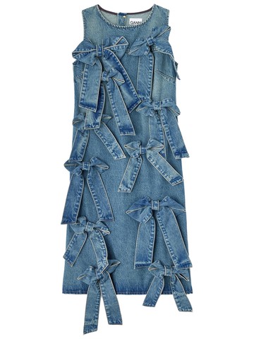 ganni cotton denim dress