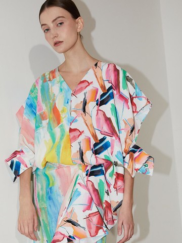 Asymmetric Abstract Blouse