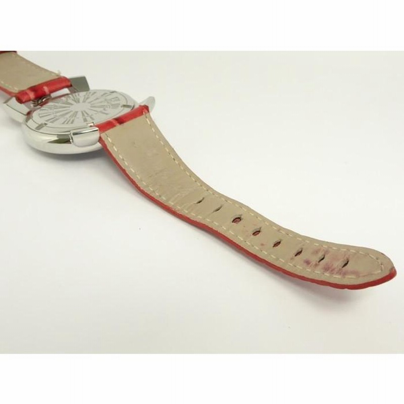 GagaMilano マヌアーレ40 シルバー文字盤 レッドベルト 【公式通販】