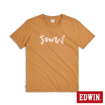 EDWIN 男裝 大W筆刷短袖T恤 (土黃色)