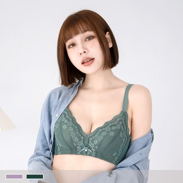 無鋼圈【A~B罩杯】豔夏繁花 唯美蕾絲均勻加厚 集中內衣 3698