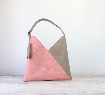 Triangolo 2WAY 肩部 ・粉紅x 灰色 ・定做 ・提供不同顏色