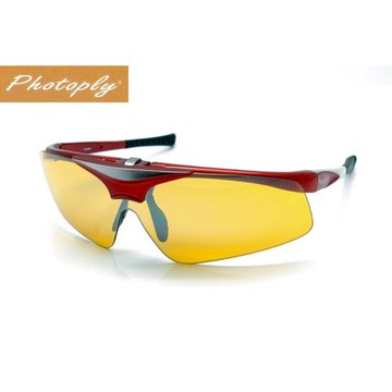 台灣製造PHOTOPLY MLB大聯盟系列太陽眼鏡-絢麗紅色鏡框+ND2夜視鏡片(太空防爆鏡片“可掀”且“可換”)