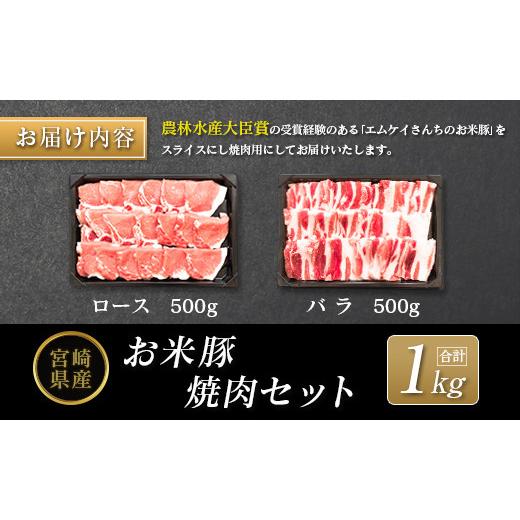 ふるさと納税 宮崎県 ◆宮崎県産 お米豚焼肉セット(合計1kg)