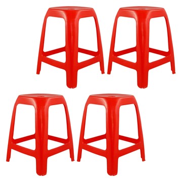 豪華點心椅 台灣製 PP材質 28.5x28.5x47.5cm 3色隨機  紅色  1組