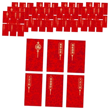 金蔥印花紅包袋 6個/包 10包 紙質 9*17cm
