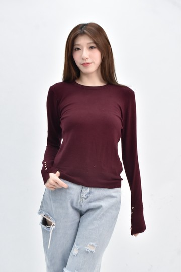 (S) zara 圓領紅色長袖上衣
