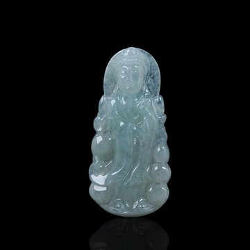 冰種翡翠觀音菩薩項鍊 | 天然緬甸玉翡翠A貨 | 送禮