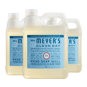 Mrs. Meyer's梅耶夫人 香氛洗手乳補充瓶-雨露975ml x3入