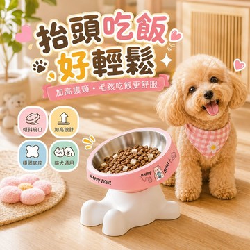 寵物加高護頸造型碗 加高護頸 傾斜碗口 大口徑深碗 不鏽鋼內膽可拆洗 好清洗整理 分離式設計 舒適安心 吃飯喝水更輕鬆