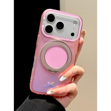 蘋果18Promax手機殼iphone17pm新款多巴胺糖果色冰透磨砂櫻花粉撞色360旋轉支架16簡約15防摔保護套
