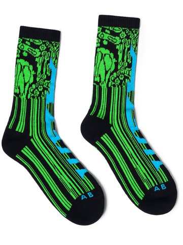 A BETTER MISTAKE - Touch Me intarsia cotton socks - unisex - Mako Cotton - 2 - Black