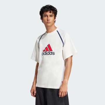 Adidas Badge Tee IM7840 男 T恤 運動上衣 休閒短袖 米白 紅 亞版