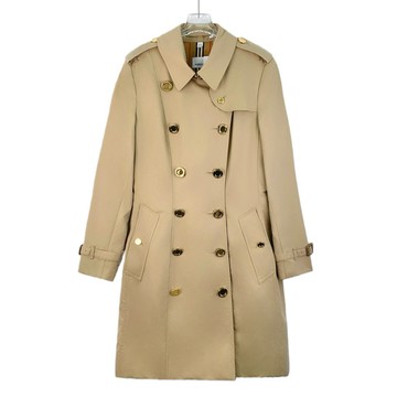 (M) burberry質感棉質雙排扣風衣大衣棕色綁帶外套