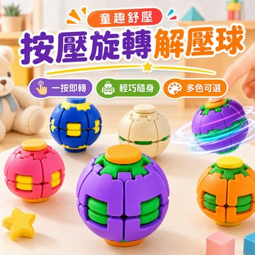 隔日到貨🔥按壓旋轉解壓球 解壓玩具 3D打印減壓球 解悶玩具 解壓陀螺 按壓旋轉解壓球 摸魚神器 指尖益智玩具 放鬆玩具