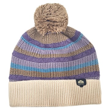 KOCOTREE 石墨烯親子條紋毛帽 - 藤夢紫  L(52~56cm)