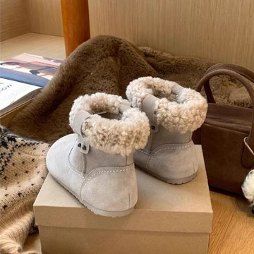 加絨勃肯靴保暖雪地靴女2026新款冬季復古毛毛短靴毛絨絨加厚棉鞋