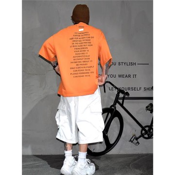 原創oversize落肩闊版短袖t恤男350g重磅純棉潮牌半袖T大碼體恤衫