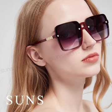 【SUNS】時尚方框墨鏡 歐美款墨鏡 大框顯小臉/水銀太陽眼鏡 抗UV(2506)