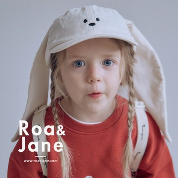 韓國專櫃 RoanJane 奶油燈芯絨大兔耳棒球帽