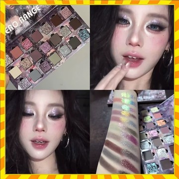 爆閃派對！紫色冷月大地色系眼影盤 21色眼影盤 橄欖皮夏季 一盤多用多功能眼影 水泥灰 日常煙熏啞光珠光細閃爆閃眼影盤