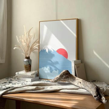 日出的富士山- 浮世繪/日式無印/客廳裝飾畫/辦公室掛畫/菠蘿選畫