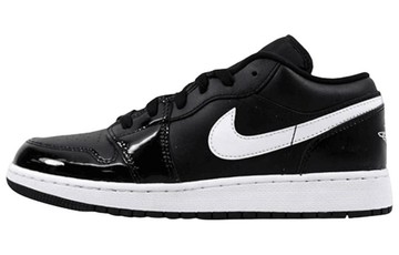JORDAN 1 LOW BLACK PATENT WHITE GS