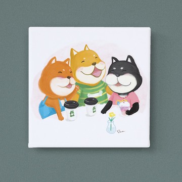 狗 好朋友 動物 無框畫 畫 免掛勾