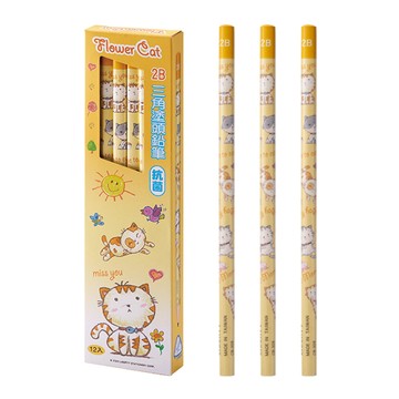 利百代可愛小花貓三角塗頭鉛筆2B CB-309