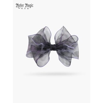 美菲麥幻蝶倒影網紗蝴蝶結發夾彈簧夾超仙韓系發卡夾高級感頂夾
