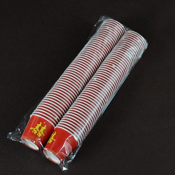 小紙杯特小號一次性口杯結婚紙杯紅色喜杯子試飲杯迷你喜慶品嘗杯