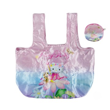 asdfkitty*KITTY可折疊收納輕量購物袋-小蜜蜂-手提袋/置物袋-45周年紀念-日本正版商品