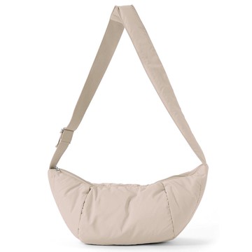 日本 GRL - 雲朵彎月型大容量肩背包-淺卡其 (F)