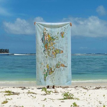 旅行清單地圖毛巾