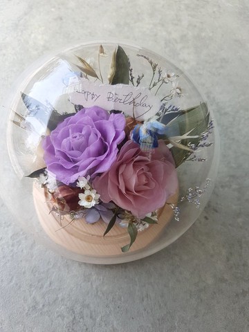 海藏設計│微景觀。浪漫森林永生玫瑰玻璃球