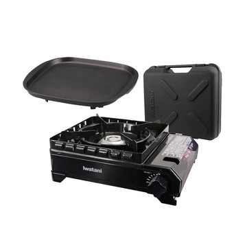 【Iwatani岩谷】新黑武士磁式瓦斯爐3.3kW-附收納盒&方型烤肉盤