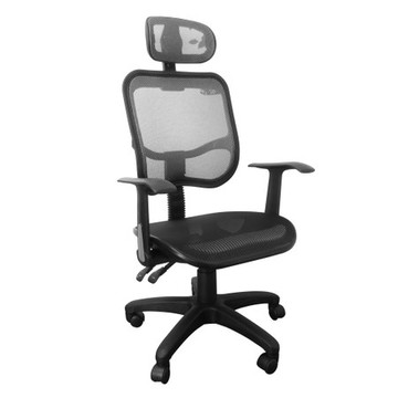 LOGIS邏爵 盛夏六彩頭枕式全網椅/辦公椅/電腦椅/主管椅 319T灰