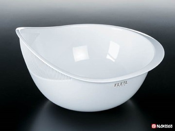 日本製【Nakaya】K5381 瀝水藍-白色 2100mL