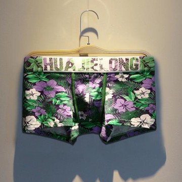 3條裝男士內褲男平角褲純棉低腰性感印花內褲U凸舒適透氣四角短褲