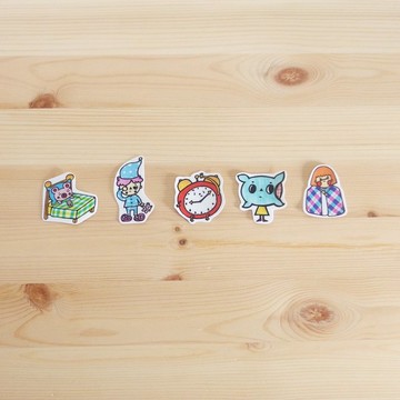 防水貼紙 睏睏寶貝貼紙包 1包5入