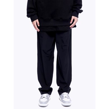 煩惱的Octopusl夏季寬松冰絲休閑西褲簡約垂感輕薄直筒透氣長褲男