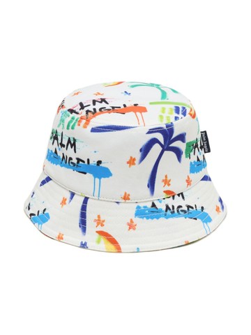 Palm Angels Kids - graffiti-print bucket hat - kids - Polyester/Cotton - II - White