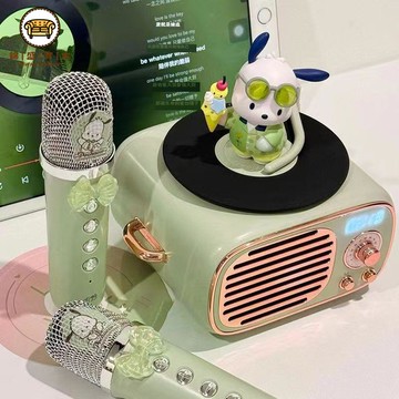 免運 麥克風 擴音器 帕恰狗小音響藍牙音箱麥克風K歌神器話筒壹體男生日禮物女生學生全館折扣 工廠現貨直銷 可開發票 售後保障 5F1112