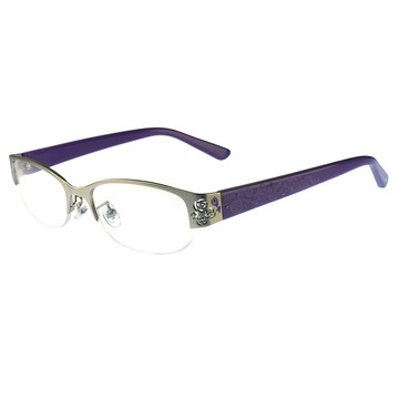ANNA SUI安娜蘇 香氛花園簡約雕花光學眼鏡(哑光銀/紫) AS175-901