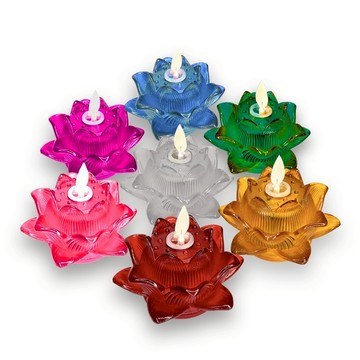 【新韻傳音】小蓮華蓮花燈｜電池葉片款｜ 蓮花蠟燭燈  拜拜供神 祈福 電子蠟燭 神明桌 蓮花燈 Y351B