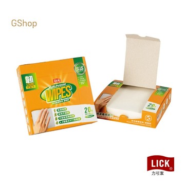 力可潔 LICK【柔韌款擦拭布體驗盒】(20張/盒) 鉅瑋 拋棄式抹布 懶人抹布 摺疊 免洗抹布 廚房抹布 廚房紙巾
